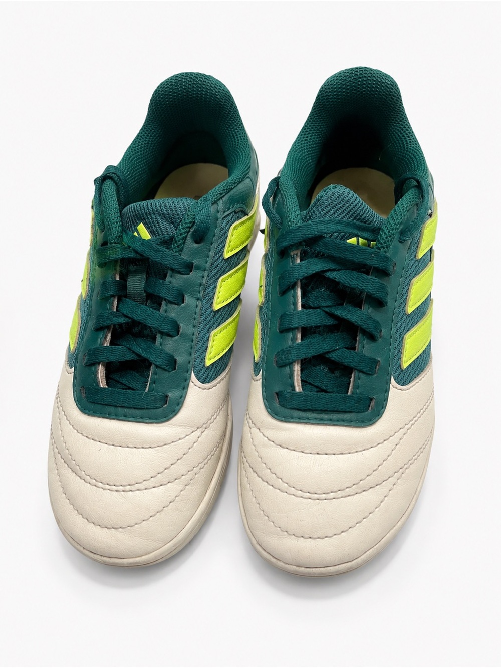 adidas Kids Dark Green, Cream & Yellow Athletic Sneakers